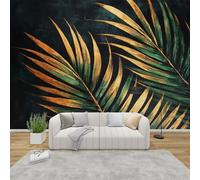 AevuCub Palm Leaves Wallpaper for Living Room - Tropical Leaf Wall Murals for Bedrooms, Abstract Botanical Wall Art, Non-Woven Photo Wallpaper 3D Effect, 200x140 cm