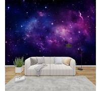 AevuCub Purple Galaxy Wallpaper for Living Room - Space Universe Wall Murals for Bedrooms, Fantasy Starry Sky Wall Art, Non-Woven Photo Wallpaper 3D Effect, 400x280 cm