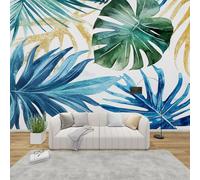 AevuCub Tropical Leaves Wallpaper for Living Room - Abstract Leaf Wall Murals for Bedrooms, Monstera Leaves Wall Art, Non-Woven Photo Wallpaper 3D Effect, 200x140 cm