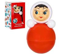 AEVVV Classic Red Nevalyashka Roly-Poly - Durable, Interactive Cute Musical Gift, 4.3-Inch - Russian Item in Elegant Box