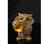 AEVVV Decorative Gypsum Owl Figurine Scholar Design 3.1 Inch Tall Tabletop Statue Wise Owl Symbol of Knowledge for Home Office Library Desk Bookshelf Decor