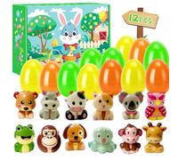 Aevyngx Prefilled Easter Eggs with Slow-Rising Squishy Toys - 12 Pack Easter Basket Stuffers for Kids - Non-Candy Easter Egg Hunt Fillers for Toddlers Toys for Easter Party Favors, Classroom Prizes