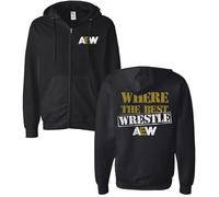 AEW - Where The Best Wrestle Zip Hoodie (Double-Sided), Black, XXL