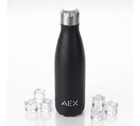 AEX 1000ml Stainless Steel Water Bottle - Black Vacuum Insulated Flask | Vacuum Insulated; 1000ml Capacity; Leak Proof; Reusable & BPA Free