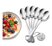 AEX 15cm Stainless Steel Teaspoons, Mirror Polished Set - Set of 6 | Stainless steel construction, mirror polished finish, 15cm length, rust-resistant material, smooth rounded design