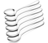 AEX 20.5cm Stainless Steel Table Spoons, Mirror Polished Set - Set of 6 | Stainless steel construction, mirror polished finish, 20.5cm length, smooth rounded edges, ergonomic everyday design
