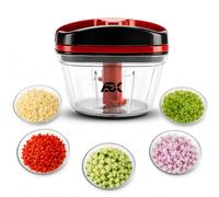 AEX 250ml Manual Food Chopper Pull-String Onion, Garlic & Vegetable Chopper | 420 stainless steel blades, adjustable cutting texture, compact 250ml capacity, easy storage, electricity-free preparation