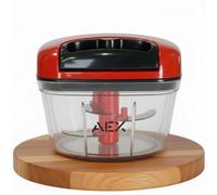 Aex 550Ml Manual Food Chopper, Pull Cord Vegetable Cutter With Sharp Blades And Lid, Compact Handheld Processor (Persian Red)