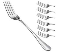 AEX 6X Stainless Steel Dinner Fork Set - Mirror Polished Forks Set of 6 for Casual and Formal Dining