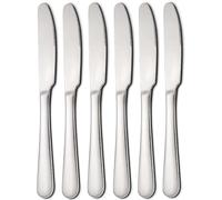 AEX 6x Stainless Steel Dinner Knife Set - Polished, Dishwasher Safe