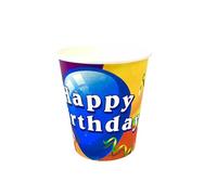 AEX | 7oz | 30pcs | Premium Quality Paper Cups | Disposable Cups | Heavy-Duty |Hot & Cold Drinks | Hot Drinks Paper Cups | Party Supplies | Tableware | Happy Birthday Blue Paper Cups