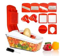 AEX 8 Blade Vegetable Chopper Mandoline Slicer - Multifunctional Veg & Fruit Cutter for Onion, Salad, Potato - Kitchen Glora Tools & Gadgets Manual Food Chopper with Safety Guard