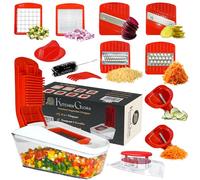 AEX 8-Blade Vegetable Chopper with Container & Kitchen Tools, Manual Food Chopper, Vegetable Cutter, Onion Chopper, Salad Maker & Food Dicer Multifunctional for Onion, Potato, Tomato & Daily Meal Prep