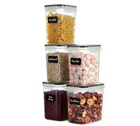AEX Airtight Food Storage Container - Leak-Proof Cereal Storage Containers with Lids | BPA-Free Kitchen Pantry Storage Organiser - Flour Sugar Pasta Dry Food Storage Jars (Set of 5)