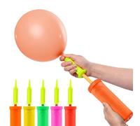 AEX Balloon Pump Hand Air Pump - Dual Action Manual Balloon Pump for Party Balloons | Yoga Balls & Modelling Balloons with Pump | Lightweight Balloon Inflator (Orange)