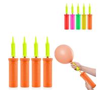 AEX Balloon Pump Hand Manual Inflator Ball Pump for Balloon Arch Kit Confetti Balloon Party Balloons Garland Pump suitable for Fitness and Yoga Balls (Orange (Pack of 4))