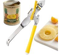 AEX Butterfly Stainless Steel Manual Tin Opener with Non-Slip Handle-Yellow | Durable stainless steel, non-slip easy-grip handle, smooth manual operation, ergonomic design for comfortable kitchen use
