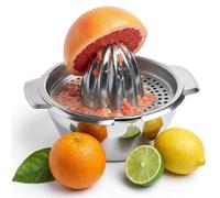 AEX Citrus Juicer Lemon Squeezer - Stainless Steel Manual Juicer Hand Press for Fresh Lemon & Orange Juice, Multi-Purpose Dishwasher Safe Kitchen Juicing Tool with Strainer (Pack of 2)