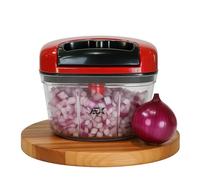 AEX Manual Food Chopper 550ml | Multifunctional Hand Pull String Onions Chopper, Grinder & Dicer for Vegetables, Garlic & Herbs | Compact, Durable & Easy Clean Food Processor for Home (Persian Red)