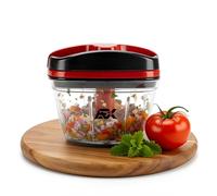 AEX Manual Food Pull String Chopper 250ml Mini Food Chopper, Onion Chopper, Grinder, Dicer Vegetable Chopper for Garlic & Herbs Hand Powered Food Shredder Manual Kitchen Tool