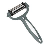 AEX Multifunction Potato Peeler - 3 in 1 Blades Vegetable Peelers for Kitchen | Non-Slip Julienne Slicer for Carrot, Apple, Salads, Stir-Fries, Garnishes - Durable Stainless Steel Veg Peeler (Grey)