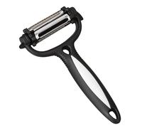AEX Multifunction Potato Peeler - 3 in 1 Blades Vegetable Peelers for Kitchen | Non-Slip Julienne Slicer for Carrot, Apple, Salads, Stir-Fries, Garnishes - Durable Stainless Steel Veg Peeler (Black)
