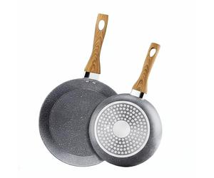 AEX Non Stick Frying Pan Set of 2 Piece Induction Frying Pan Set with 20cm & 24cm Nonstick Frying Pans, Lightweight Cookware for Gas, Electric & Induction Hobs