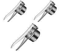 AEX Potato Ricer Heavy Duty Stainless Steel Potato Puree Masher Lemon Juicer Kitchen Cooking Mashers for Fluffy Mashed Potatoes Dishwasher Safe Silver (Pack of 3)