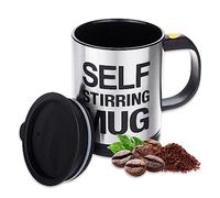 AEX Self-Stirring Mug 450ml - Electric Stainless Steel Coffee Travel Cup - Black