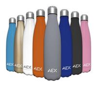 AEX Stainless Steel Double Walled Vacuum Flask Water Bottle | Hot Office & Cold Sports Drink | Reusable | 1000ml Grey Matt