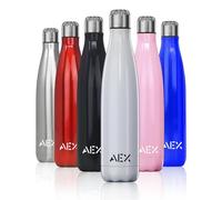 AEX Stainless Steel Double Walled Vacuum Flask Water Bottle | Hot Office & Cold Sports Drink | Reusable 1000ml White Glossy