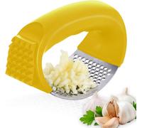 AEX Stainless Steel Garlic Crusher Rocker with Bottle Opener - Manual Garlic Press & Mincer for Garlic, Ginger & Herbs - Easy Clean Heavy Duty Rocker Press Kitchen Tool (Green)
