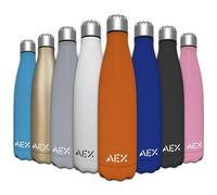 AEX Stainless Steel Matt Orange Vacuum Flask 1000ml | Double Walled Insulated Water Bottle | Hot & Cold Drinks Reusable Metal Sports Bottle for Kids & Adults