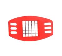 AEX Stainless Steel Potato Chipper - Multifunctional Potato Chip Cutter with Non-Slip Base for French Fries, Chips, Boiled Eggs, Fruit and Vegetable Slicer - Durable Red Kitchen Tool