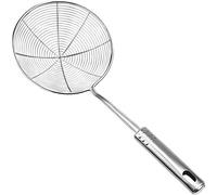 Aex Stainless Steel Skimmer Spoon With Handle, 6.7 Inch Spider Mesh Strainer Ladle For Frying Chips, Noodles, Dumplings, Pasta