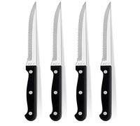 AEX Stainless Steel Steak Knife Set of 4 - Serrated Kitchen Knives, Dinner