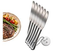 AEX Stainless Steel Table Knives Set of 6, Butter Knives, Dishwasher Safe | Durable stainless steel, smooth spreading blade, lightweight grip, polished finish, dishwasher safe and easy storage