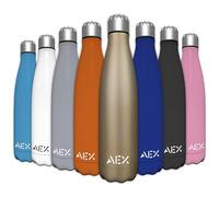 AEX Stainless Steel Vacuum Flask | 1000ml Gold Matt Water Bottle | Hot & Cold Drink Bottle