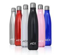 AEX Stainless-Steel Vacuum Flask | Double-Walled, Reusable Drink Bottle | 1000ml Black Glossy | Hot/Cold Drinks | 700ml,800ml &1000ml Sizes
