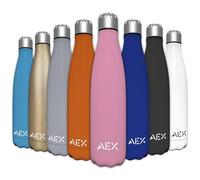AEX Stainless Steel Water Bottle | Double Walled Vacuum Flask Water Bottle | Reusable Water Bottle | 1000ml Matt Pink