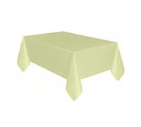 AEX Table Cloth Wipeable Tablecloth PVC Plastic Wipe Clean Waterproof Rectangular Table Cover Protector for Kitchen Picnic Outdoor Indoor - 137 X 183 cm (Light Yellow)