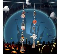 AEXIRI Halloween Decorations,2 Pack Reusable Halloween Pumpkin Hanging Door Witch Hat Feet And Bar Wall Sign Club Ornaments,Wooden Hanging Horror Movie Ornaments for Halloween/Xmas Trees