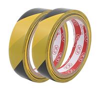 Aexit 25mm x 17M PVC Striped Floor Boundary Marking Warning Tap Black Yellow 2Pcs (722ca5849abf2e18d8080057a96729c2)