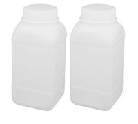 Aexit 2Pcs 1000ml HDPE Plastic Bottle White DIY Square Bottle w Cover (1136b9701c479937385bed4240a621bc)