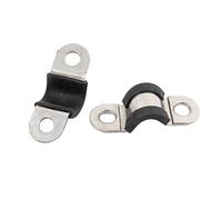 Aexit 2Pcs 9mm Dia Rubber Lined U Shaped Stainless Steel Pipe Clips Hose Tube Clamp (7fa3c4c7fb54bb10efeaaf1804e14ec0)