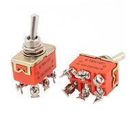 Aexit 2Pcs E-TEN1321 AC 250V 15A DPDT ON-Off M12 Latching Toggle Switch (fed40e571aaa912d934c95867fb6a0cf)