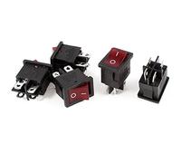 Aexit 5 Pcs PS8A 4 Pin ON/OFF DPST Red Light Snap in Panel Mount Rocker Switch AC 12A/250V 10A/125V (56220b7b873939db268ef318218f4f31)
