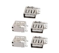 Aexit 5pcs USB 2.0 Type-A Female Jack 4P Side Insert PCB Socket Connector Replacement (2a886659569fcacd91febc5311ce9075)