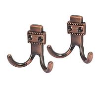 Aexit Bedroom Bathroom Pastoral Style Double Prong Hook Coat Towel Hanging Hanger Copper Tone 2pcs (bddce127ff469773f9acf5270d5c4234)