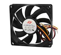 Aexit DC 12V 0.18A 9 Vanes Brushless Cooling Fan 80mm x 80mm x 15mm Black (9bc45c2c9b8551bcb006b9197dde9a56)